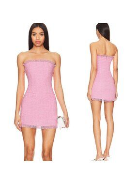 MORE TO COME Houda Strapless Mini Dress in Pink